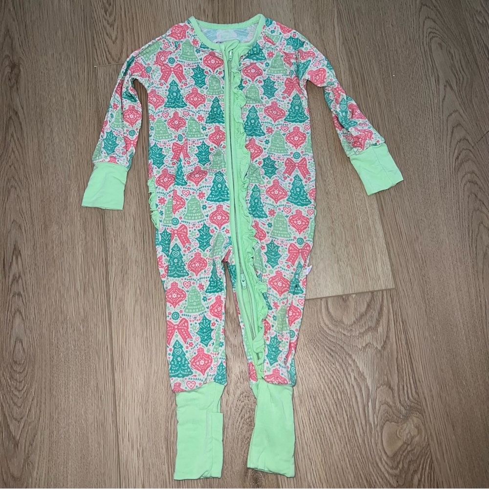 Poppy Kids Co Christmas Pajamas Ruffle